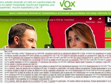 Hackeo a la web de Vox