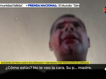 Las impactantes imágenes de Frank Cuesta a punto de morir tras ser disparado por traficantes de animales