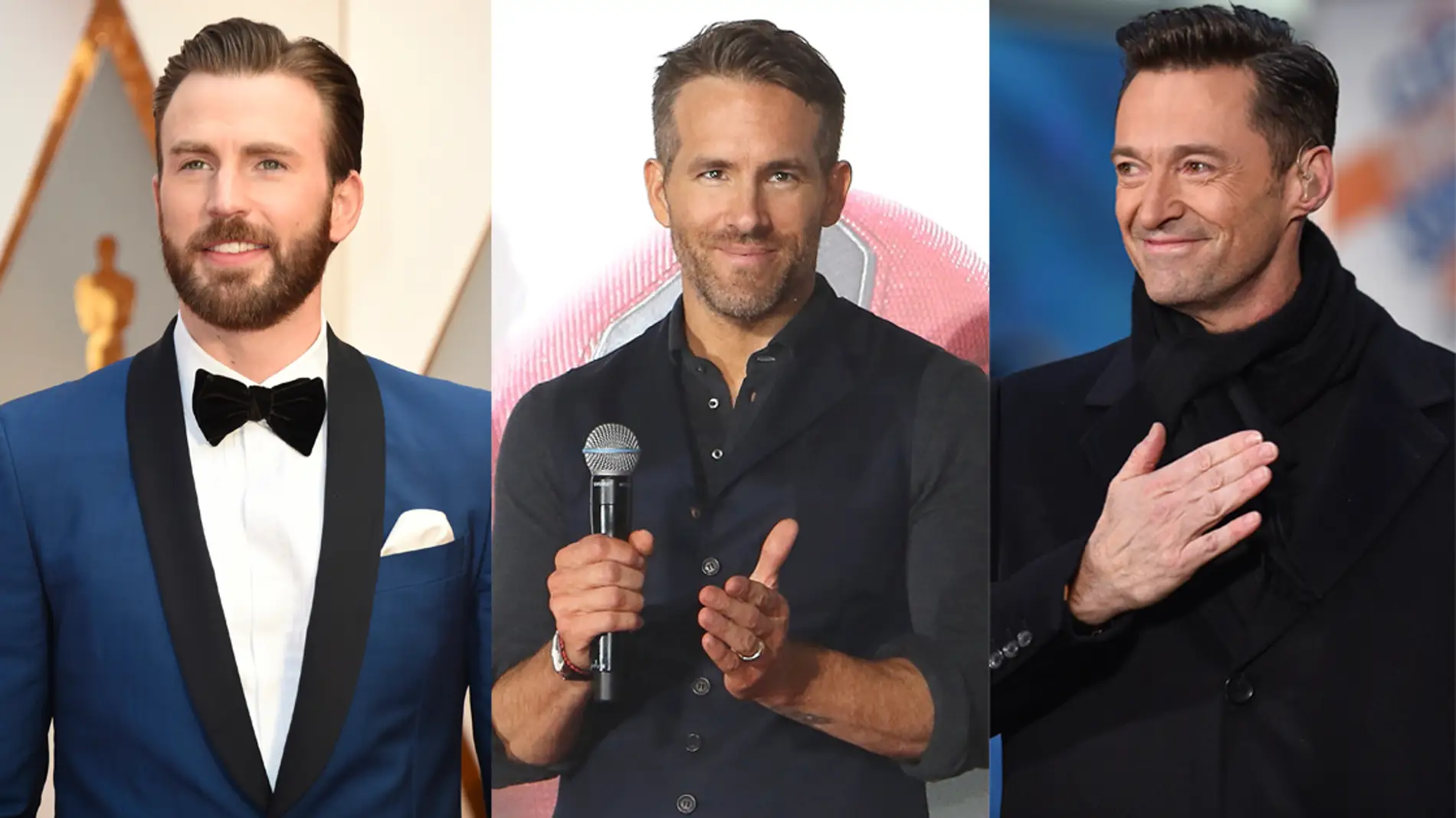 Chris Evans, Ryan Reynolds y Hugh Jackman 