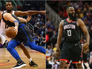 Luka Doncic y James Harden, en acción con Dallas y Hosuton Luka Doncic y James Harden, en acción con Dallas y Hosuton