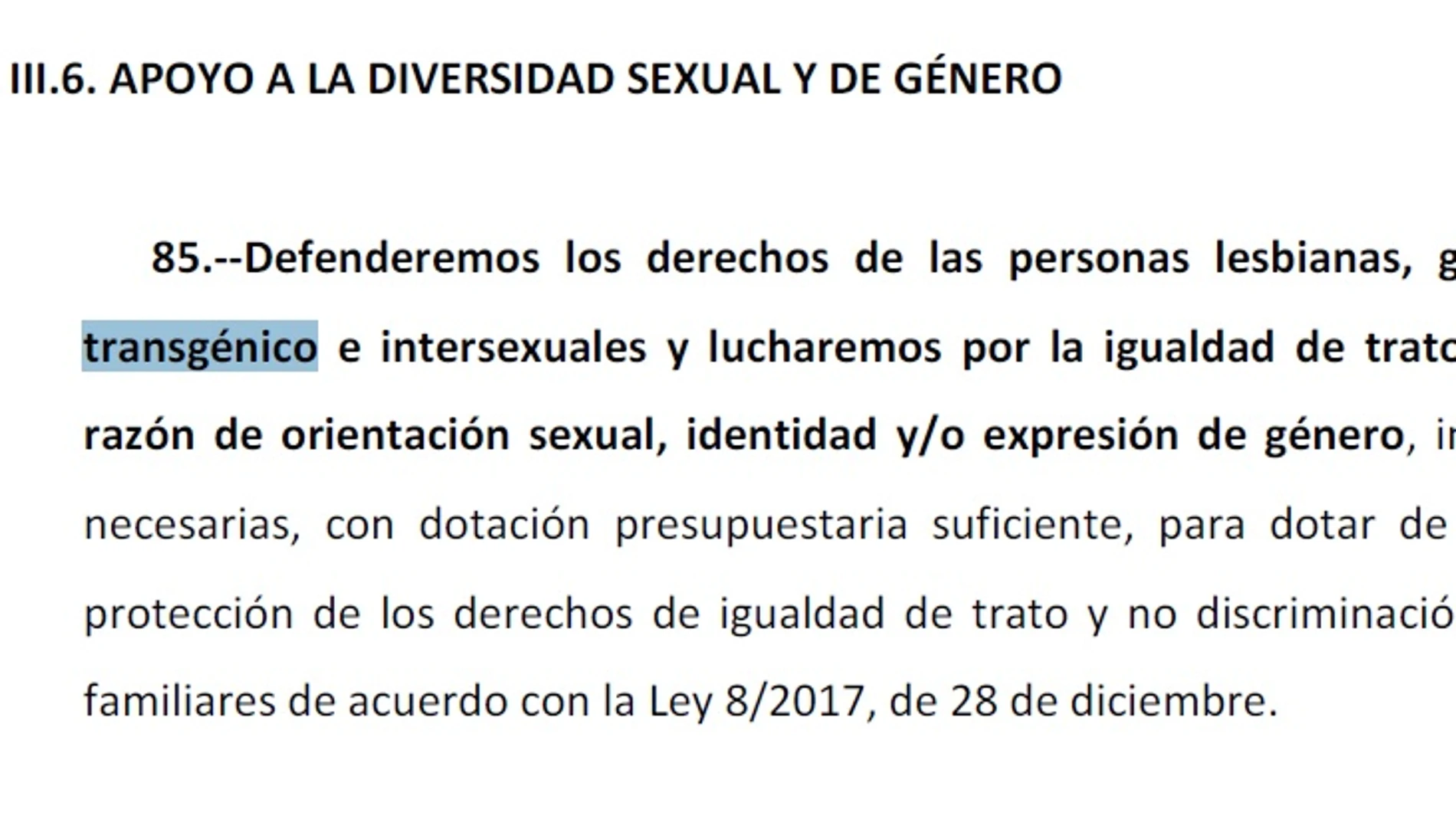 La errata en el documento de PP y Ciudadanos La errata en el documento de PP y Ciudadanos