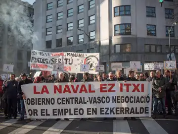 Los trabajadores del astillero La Naval de Sestao Los trabajadores del astillero La Naval de Sestao