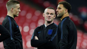 Wayne Rooney, en un entrenamiento de Inglaterra
