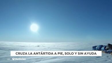 Un hombre recorre andando por primera vez la Antártida 