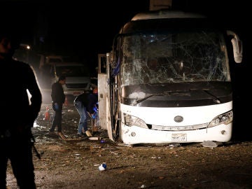 El autobús tras la explosión