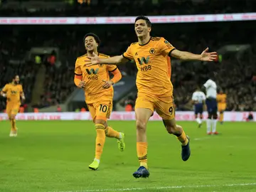 Raúl Jiménez celebra un gol con los Wolves Raúl Jiménez celebra un gol con los Wolves