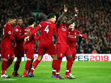 Mané celebra un gol con el Liverpool Mané celebra un gol con el Liverpool