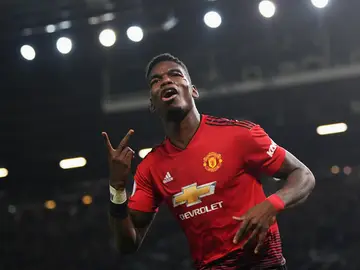 Pogba celebra un gol con el United Pogba celebra un gol con el United