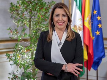 Susana Díaz durante el discurso de Fin de año