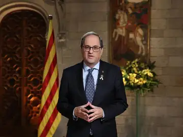Quim Torra durante el discurso de Navidad Quim Torra durante el discurso de Navidad