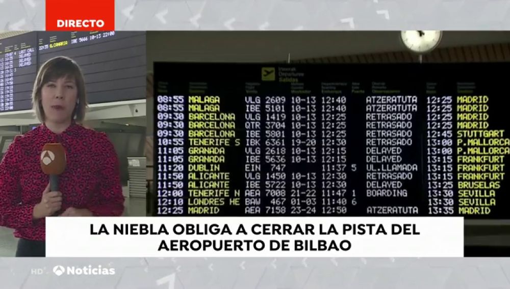 La niebla obliga a cerrar temporalmente el aeropuerto de Bilbao