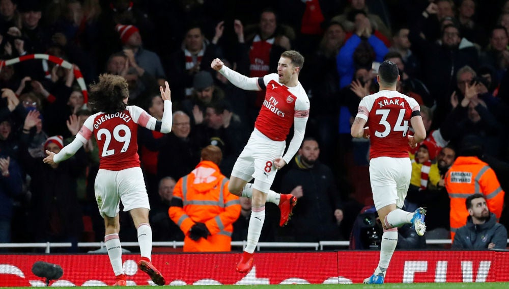 Ramsey celebra su gol contra el West Ham