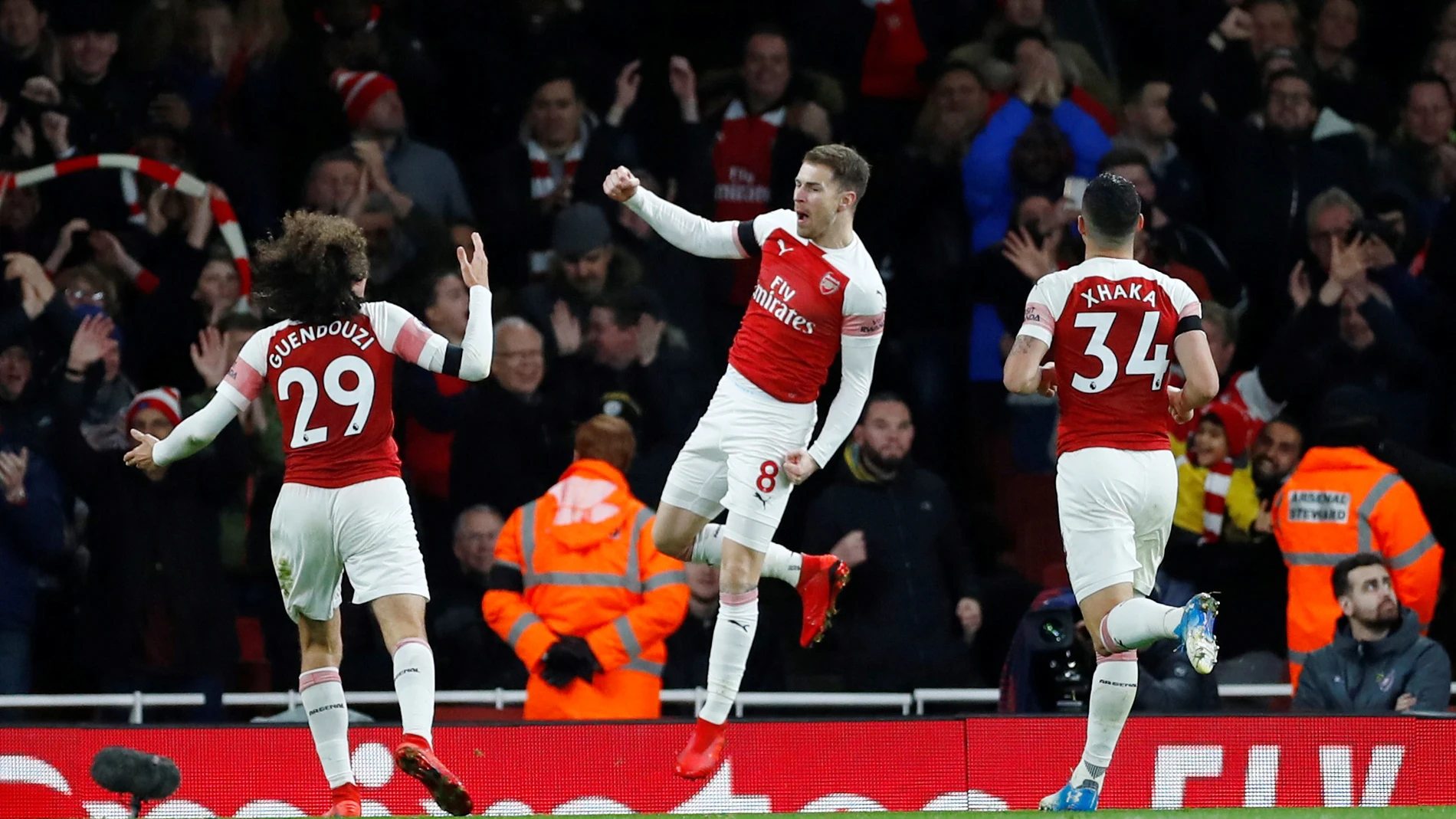 Ramsey celebra su gol contra el West Ham Ramsey celebra su gol contra el West Ham