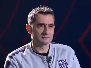 Ernesto Valverde, durante la entrevista con Barça TV Ernesto Valverde, durante la entrevista con Barça TV