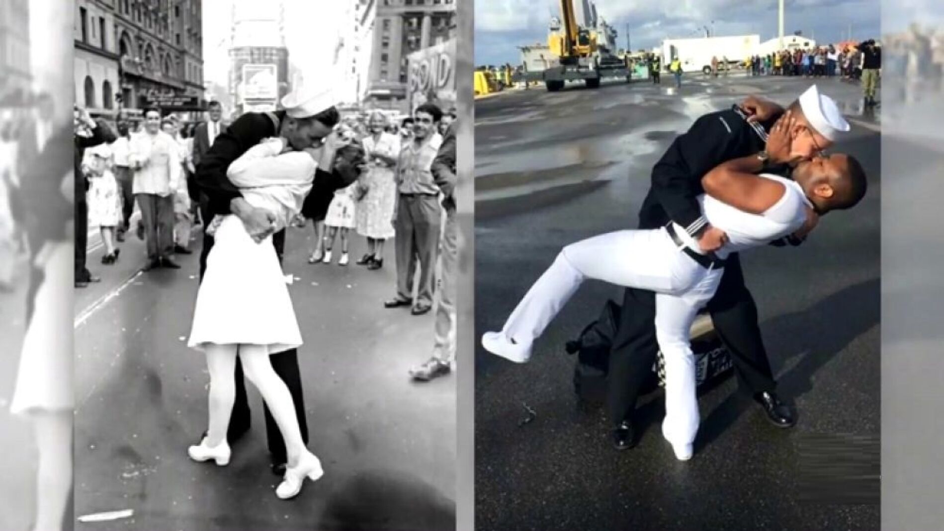 Cr&iacute;ticas por un beso gay imitando una ic&oacute;nica foto