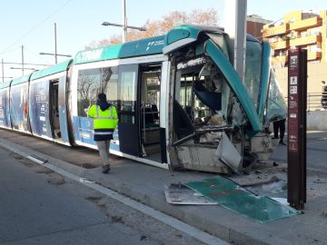 Accidente de tranvía en Barcelona