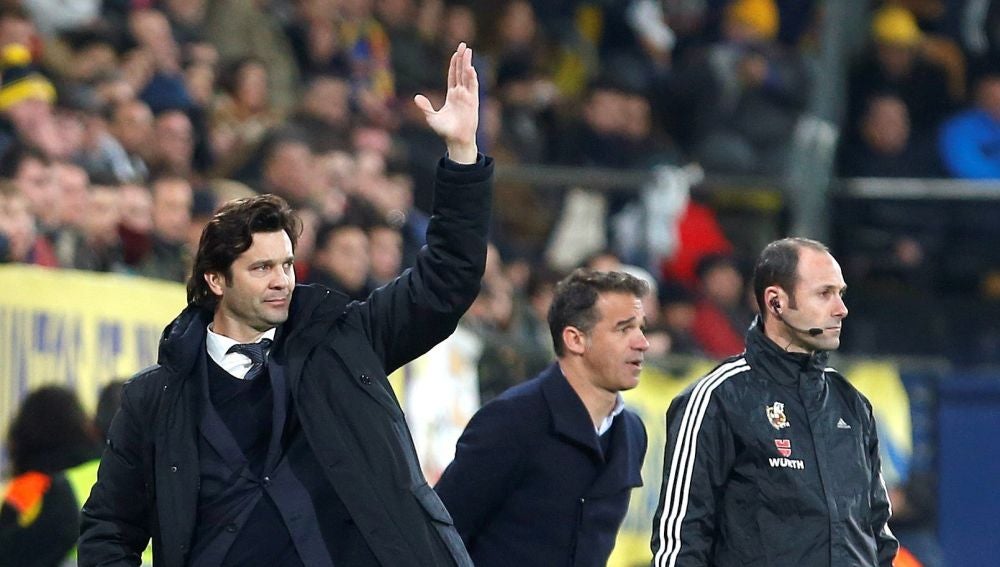 Santiago Solari, en la banda del Estadio de la Cerámica