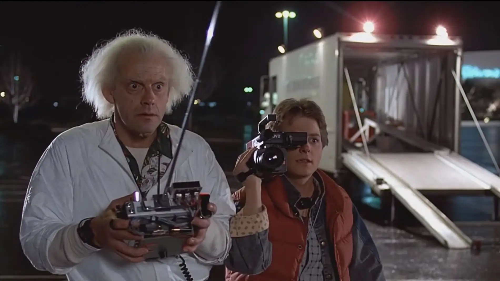 Christopher Lloyd y Michael J. Fox en 'Regreso al Futuro'