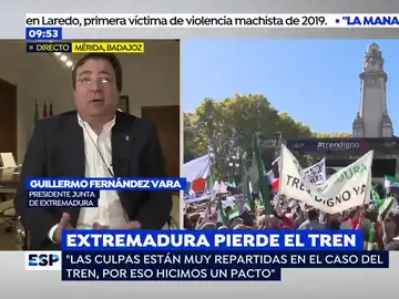 Fernández Vara: "No me sirven las disculpas de Renfe" Fernández Vara: "No me sirven las disculpas de Renfe"