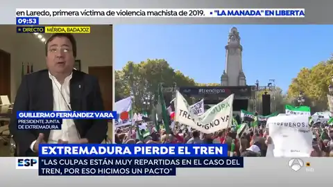 Fernández Vara: "No me sirven las disculpas de Renfe" AVERÍA TREN BADAJOZ