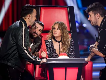 Fonsi, Orozco, Paulina y Pablo hablando en 'La Voz' Fonsi, Orozco, Paulina y Pablo hablando en 'La Voz'