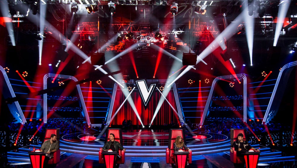 El plató de la voz de antena 3 con los coaches