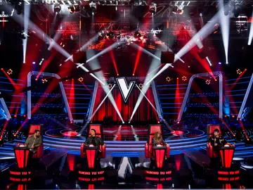 El plató de la voz de antena 3 con los coaches El plató de la voz de antena 3 con los coaches