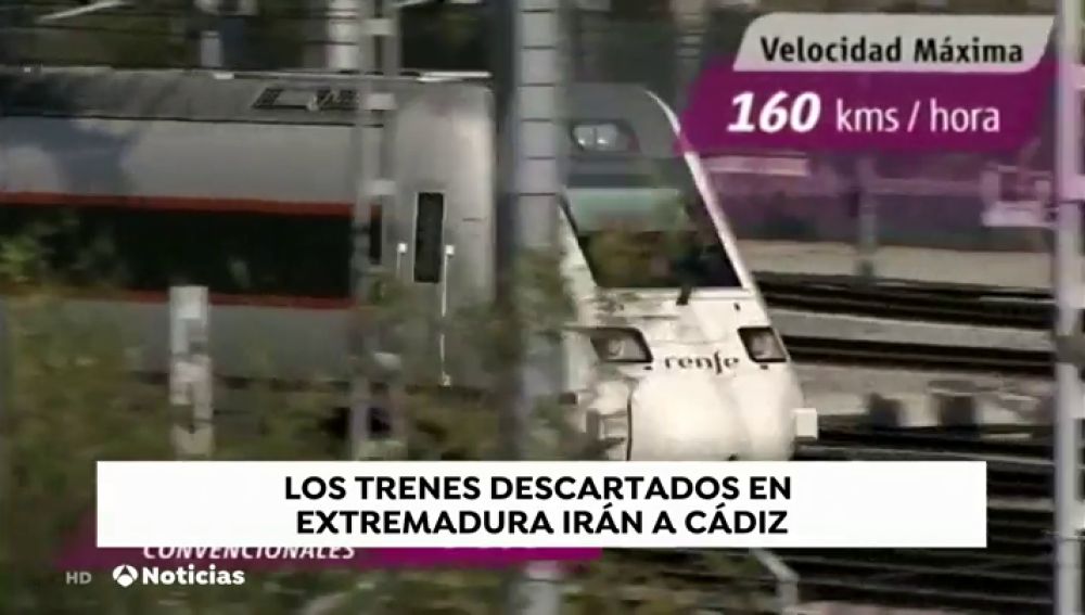 Los trenes descartados en Extremadura irán a Cádiz