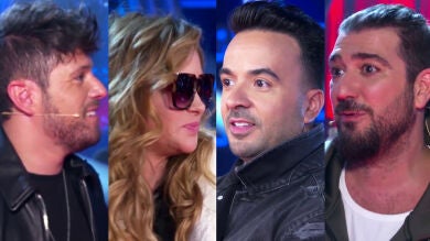 La vibrante llegada de los coaches Paulina Rubio, Luis Fonsi, Pablo López y Antonio Orozco al plató de 'La Voz'