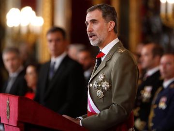 El Rey Felipe VI durante su discurso en la Pascua Militar