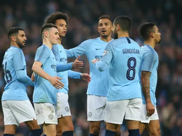 El Manchester City celebra un gol El Manchester City celebra un gol