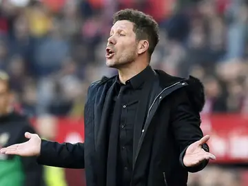 Simeone, en una acción de partido Simeone, en una acción de partido