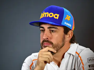 Fernando Alonso, durante una rueda de prensa Fernando Alonso, durante una rueda de prensa