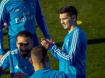Brahim Díaz, en su primer entrenamiento con el Real Madrid Brahim Díaz, en su primer entrenamiento con el Real Madrid
