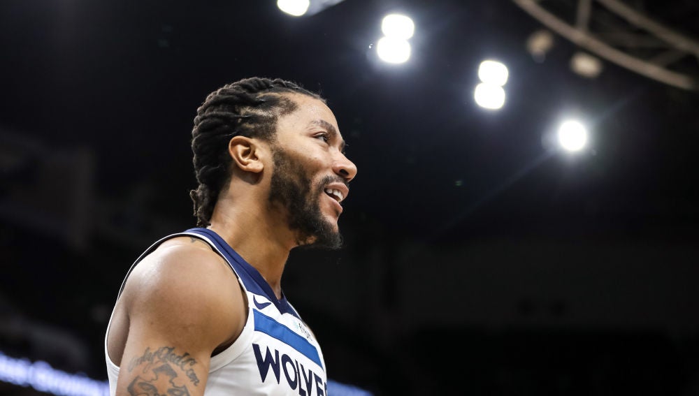Derrick Rose, durante un partido con los Timberwolves