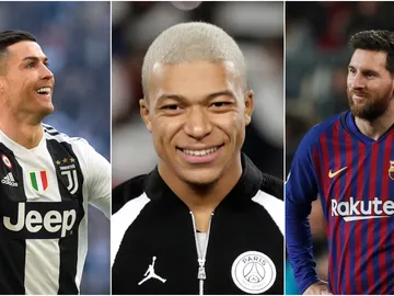 Cristiano Ronaldo, Mbappé y Messi Cristiano Ronaldo, Mbappé y Messi