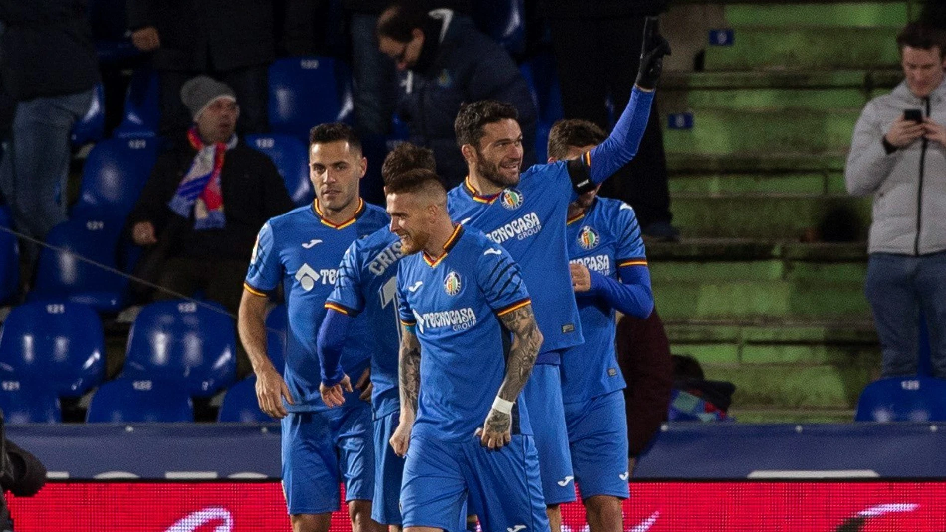 Jorge Molina celebra uno de sus goles con el Getafe Jorge Molina celebra uno de sus goles con el Getafe