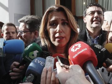 Susana Díaz, en la toma de posesión de Juanma Moreno