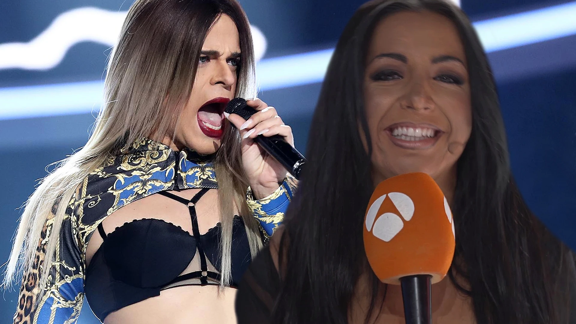 Mimi, muy emocionada al ser imitada por su amigo Ricky Merino