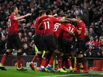 El Manchester United celebra un gol El Manchester United celebra un gol