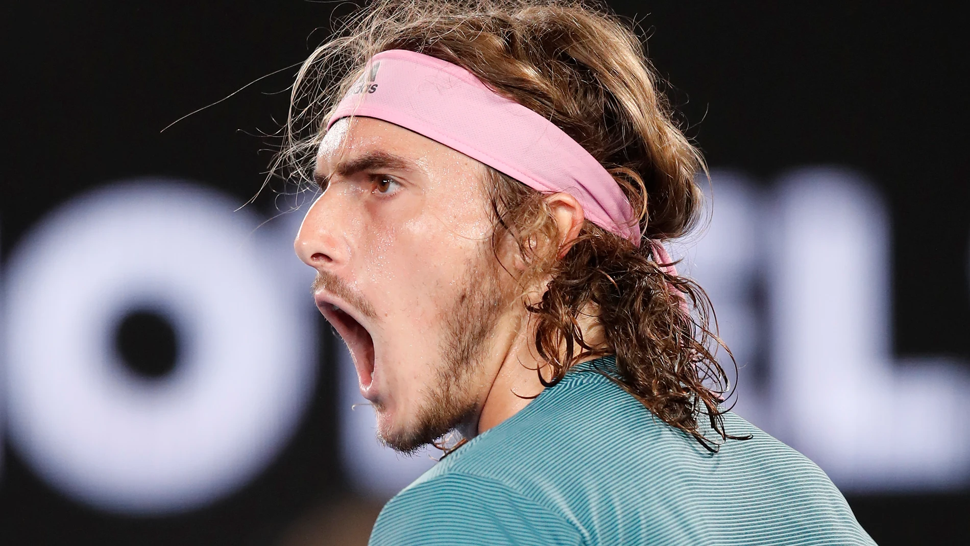 El tenista griego Tsitsipas celebra su victoria El tenista griego Tsitsipas celebra su victoria