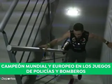Un bombero de Zaragoza bate el récord Guinness de subir escaleras Un bombero de Zaragoza bate el récord Guinness de subir escaleras