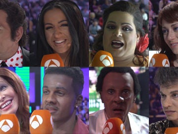 Los concursantes, aún emocionados, reaccionan ante sus imitaciones de la duodécima gala de 'Tu cara me suena'