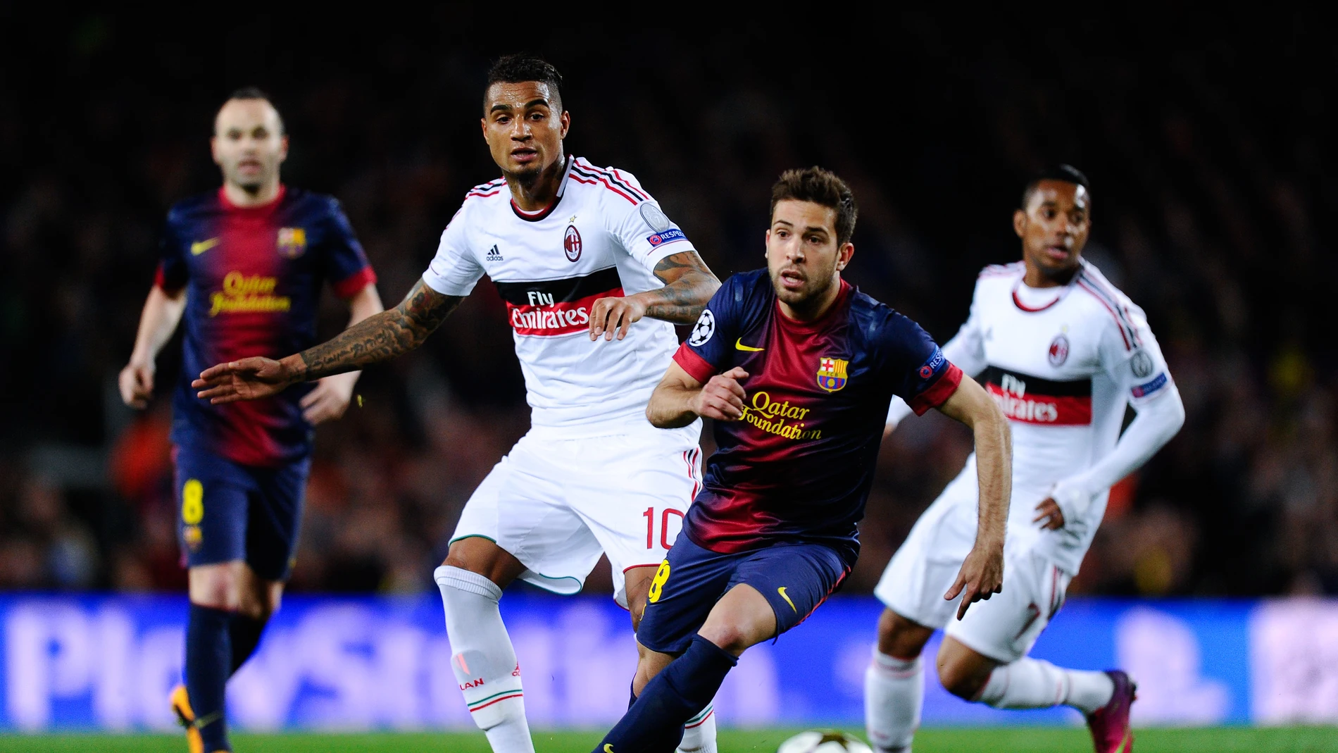 Boateng, durante un partido contra el Barcelona en 2013 Boateng, durante un partido contra el Barcelona en 2013