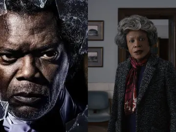 Samuel L. Jackson como Glass y su madre en la película Samuel L. Jackson como Glass y su madre en la película