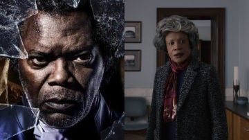 Samuel L. Jackson como Glass y su madre en la película Samuel L. Jackson como Glass y su madre en la película