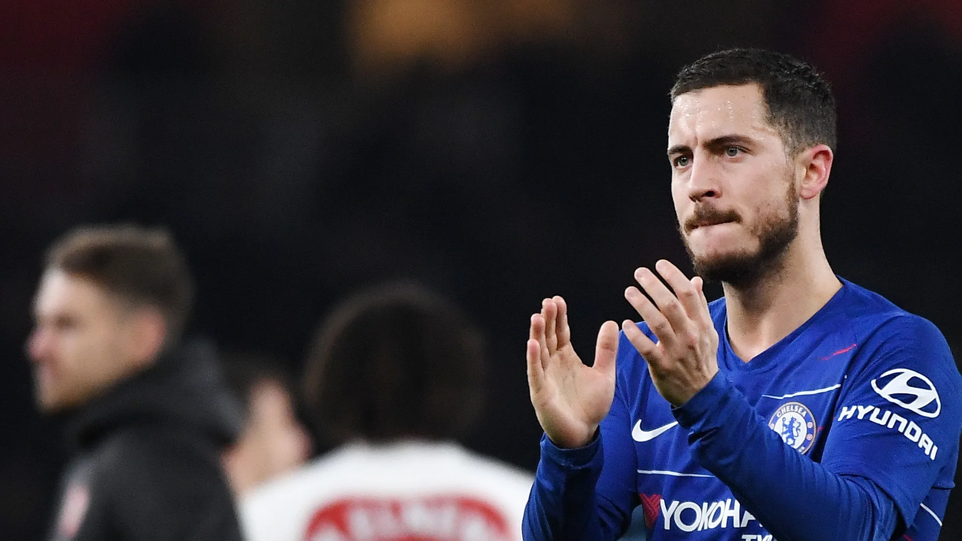 Hazard, durante un partido con el Chelsea Hazard, durante un partido con el Chelsea