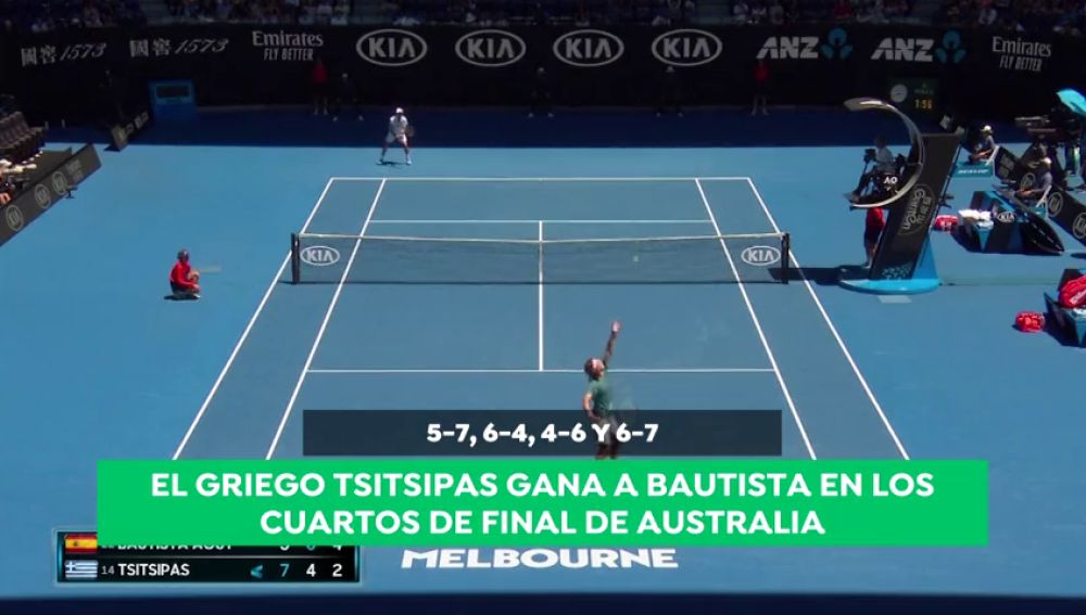 Tsitsipas acaba con la andadura de Roberto Bautista en el Open de Australia
