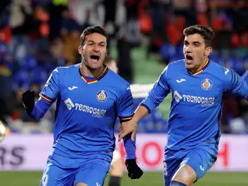 Jorge Molina celebra su gol ante el Valencia Jorge Molina celebra su gol ante el Valencia
