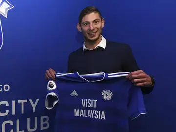 Emiliano Sala, con la camiseta del Cardiff Emiliano Sala, con la camiseta del Cardiff